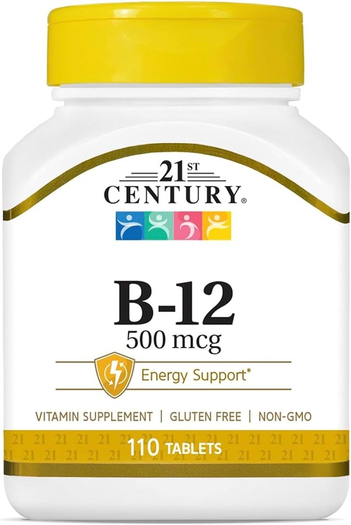 21. Yüzyıl B-12 500 mcg Tabletleri, 110-Count (Pack of 2)