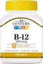 21. Yüzyıl B-12 500 mcg Tabletleri, 110-Count (Pack of 2)