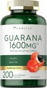Carlyle Guarana Extract Capsules | 1600 mg | 200 Kont | Doğal Occurring Caffeine Supplement | Non-GMO, Gluten Free
