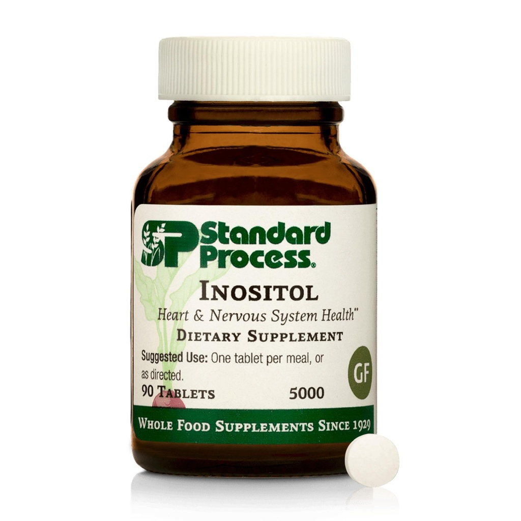 Standart Süreç Inositol - Destekler Nervous System, Lipid Metabolism & Cardiovascular Health - Vegetarian, Gluten-Free, Non-Dairy & Non-Soy - 90 Tabletler