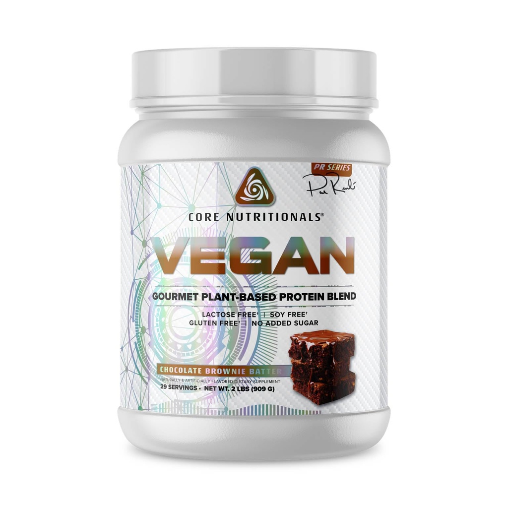 Core Nutritionals Vegan Gourmet Plant Esasen proteini | Vegan BCAAs | Lactose, Soy, Sugar, & Gluten Free | 21g Pea Protein | 2 Pound (Chocolate Brownie Batter)