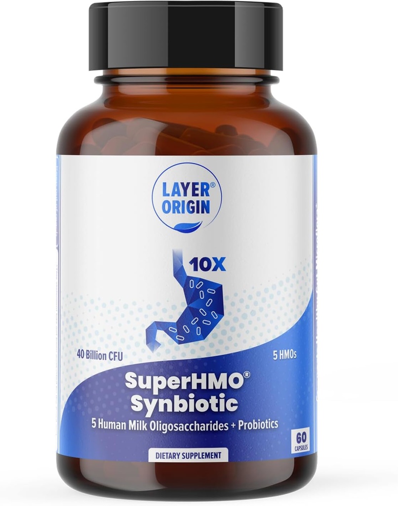 Katman Origin SuperHMO: 5 HMO Prebiyotik ve 40 Milyar CFU Probiyotikleri ile Synbiyotik Capsules, 60 Count