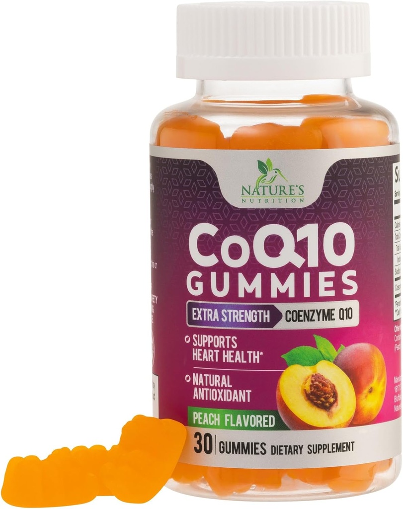 CoQ10 Gummies 100 mg - 3X Güçlü, Yüksek Aborpsiyon, Kalp Sağlığı Desteği ve Enerji Üretimi için Antioksi Supplement, Ultra Coenzyme Q10 Vitaminleri, Coq 10 Supplements, Non-GMO - 30 CoQ10 Gummies