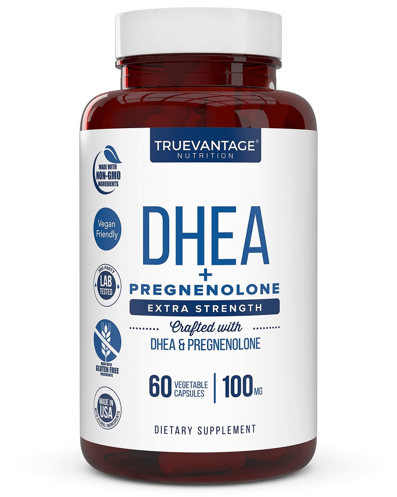 DHEA 100mg συμπλήρωμα με Pregnenolone 60mg -Υποστηρίγματα ισορροπίας ορμονών, Lean μυϊκή μάζα, ενέργεια, διάθεση, ύπνος, και υγιή γήρανση σε άνδρες και γυναίκες- κάψουλες λαχανικών