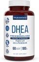 DHEA 100mg Supplement with Pregnenolone 60 mg -Depres Hormon Dengesi, Lean Muscle Mass, Energy, Mood, Sleep ve Men and Women-Pe Capsules