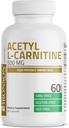 Bronson Acetyl L-Carnitine 500 MG Yüksek Potency Amino Asit Non-GMO, 60 Capsules