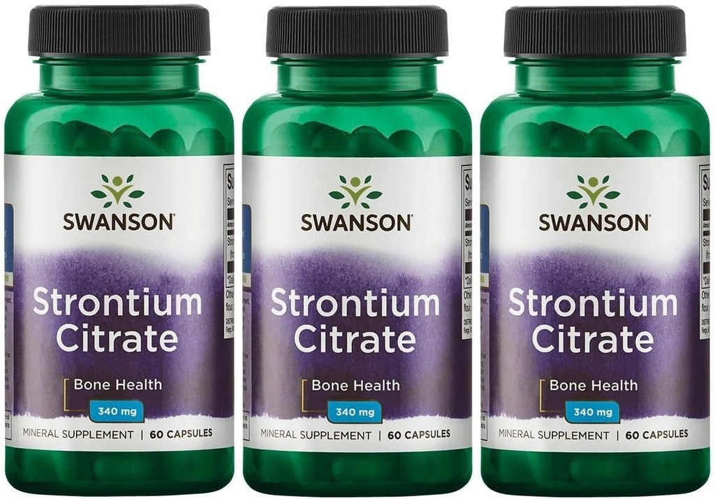Swanson Strontium Citrate 340 mg 60 Caps (3 Συσκευασία)