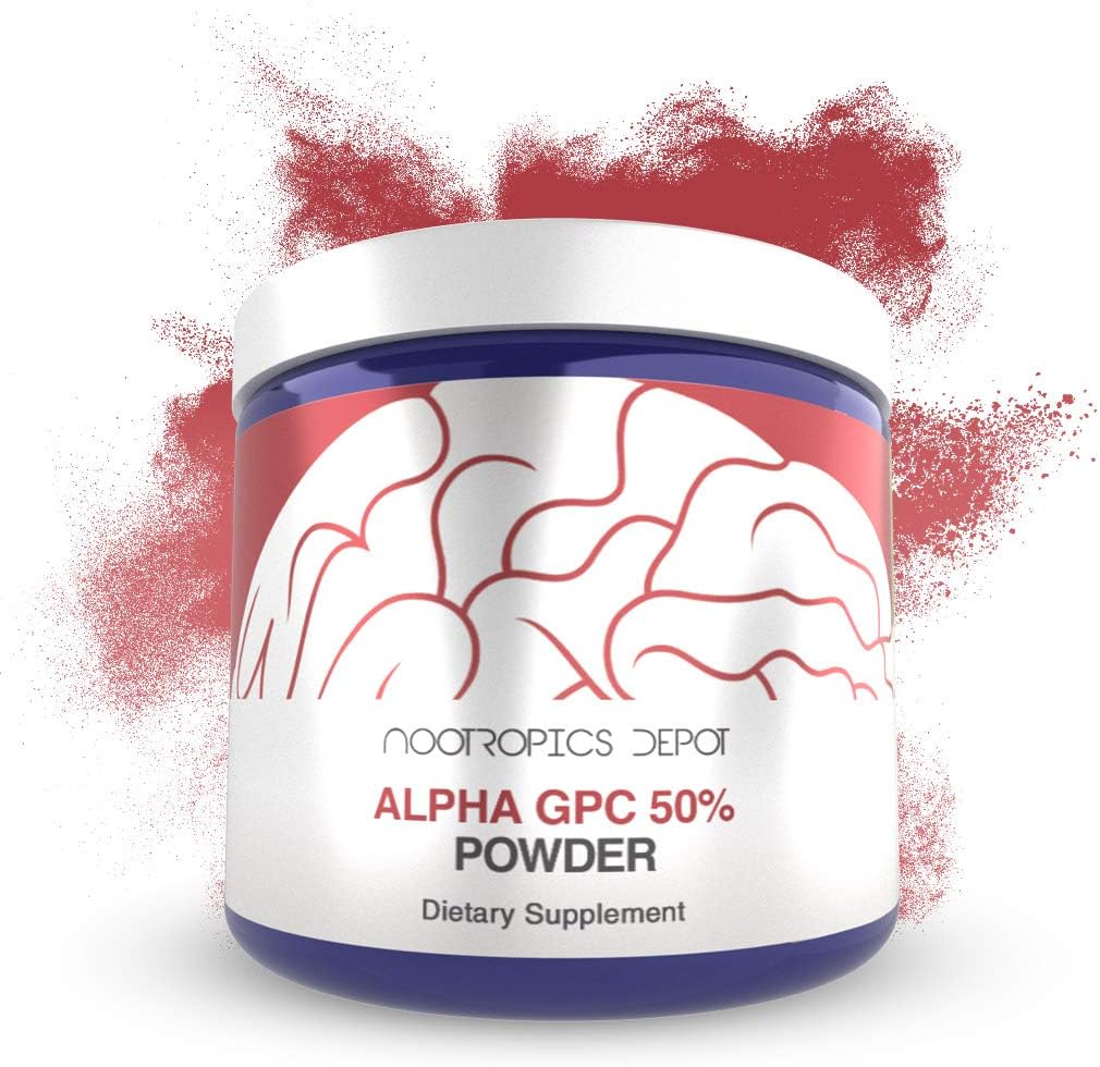 Nootropics Depot Alpha GPC Toz (% 50) | 60 Grams | Cholinergic Supplement | Beyin Sağlık Tamam | Sağlıklı Beyin Fonksiyonları | Gelişmiş Biliş, Memory + Focus