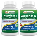 En İyi Doğal Vitamin B1, Thiamine Mononitrate 100 mg & Vitamin B12 6000 mcg