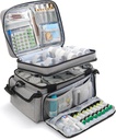 Tıp Atıcı Bölücü, Double-Layer Tıp Şişe Organize Deposu, Portatif Ev Sağlığı İlk Yardım Bag, Tıp Acil İlaçlar için Organize Kutu (Bag Only)