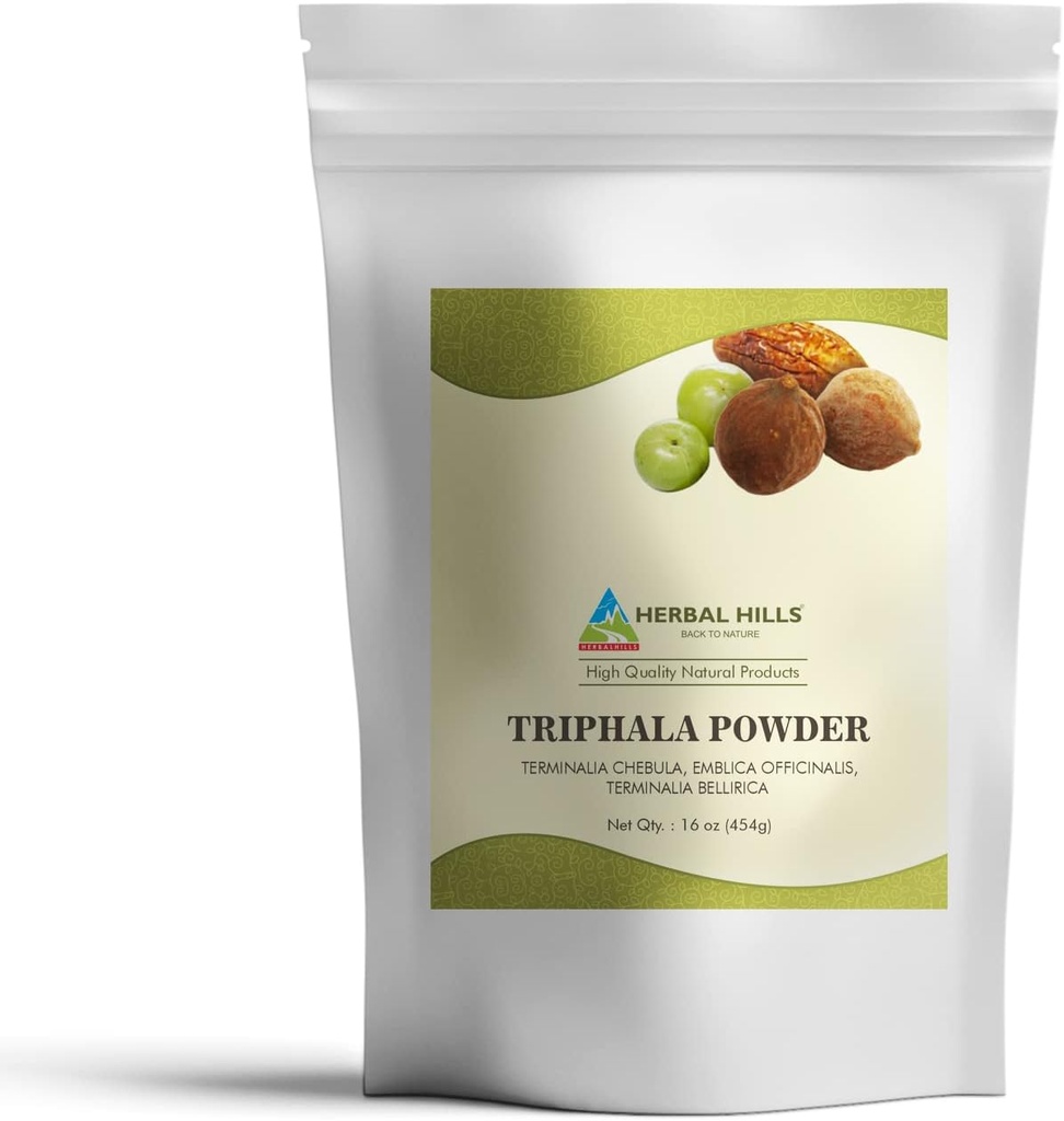 HERBAL HILLS Triphala Toz | 16 Oz (454 GMS) | Amla Haritaki & Bibhitaki Formula (1 Pound)
