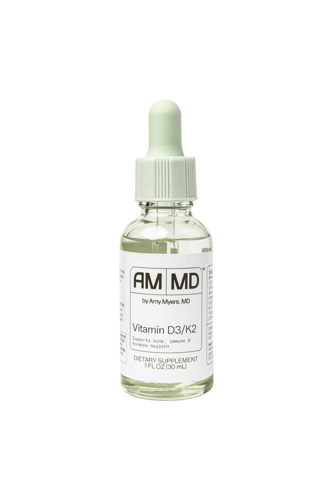 Amy Myers MD Vitamin D3/K2 Liquid - Supports Bone Health, Immune Function & Hormone Balance - High Absorption - Non-Dairy, Gluten-Free - 1 fl oz (30 Servings)