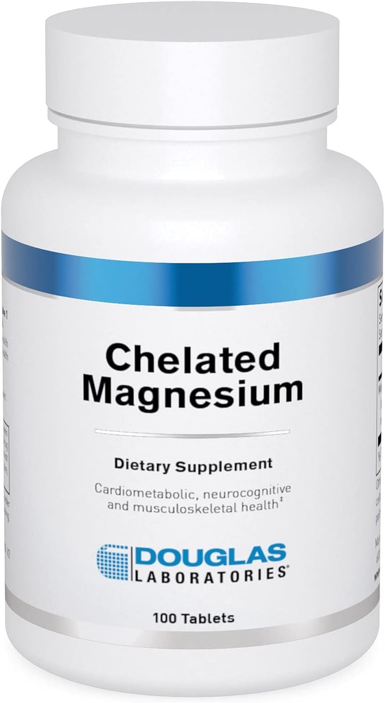 Douglas Laboratories Chelated Magnezyum | Enerji Metabolism, Kalp, Skeletal Kass ve Nervous System | 100 Tablet