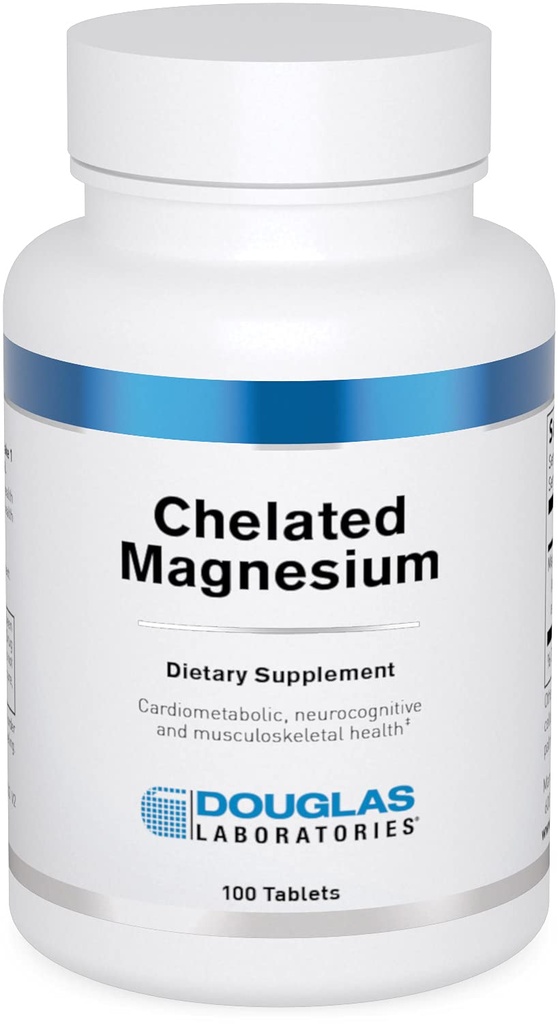 Douglas Laboratories Chelated Magnezyum | Enerji Metabolism, Kalp, Skeletal Kass ve Nervous System | 100 Tablet