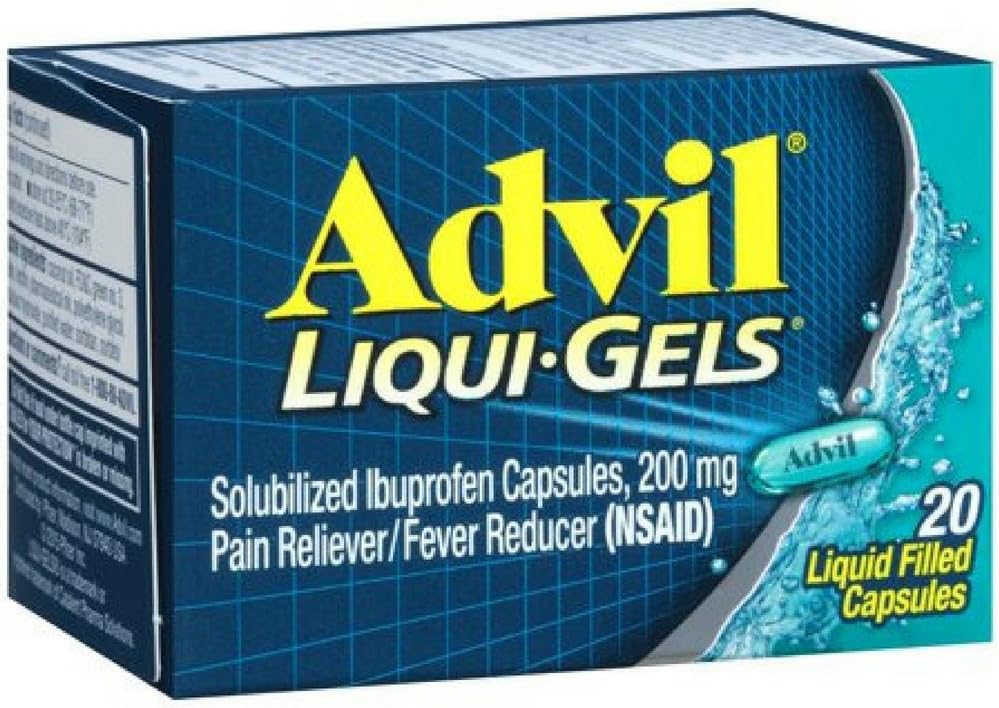 Advil Liqui-Gels 20s Boyut 20 Advil Ibuprofen Ağrı Hasarlı Kapsüller 20