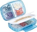 Daviky Travel Pill Organizer, Haftalık Pill 1 Gün Büyük Pill Box, Moisture Prolement Pill Case, Portatif Pill Holder for Medicines, Supplements and Vitamins (Mavi)