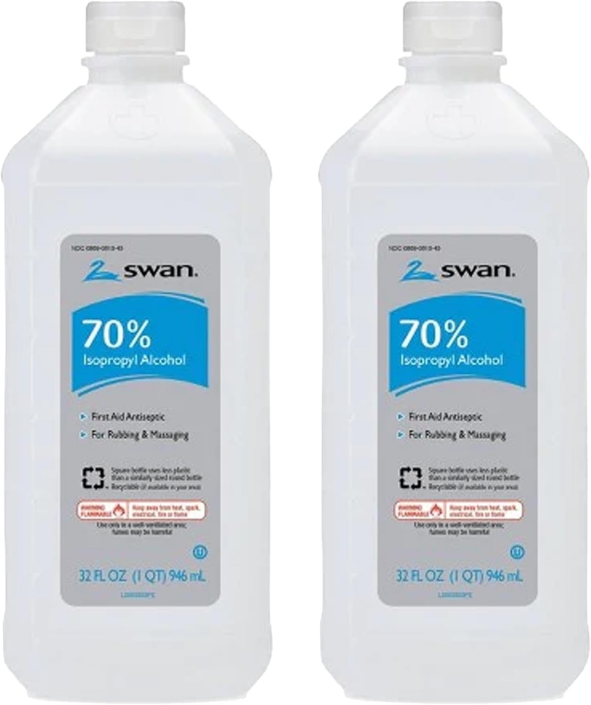 Swan% 70 Rubbing Alkol, 32 Fl oz (Pack of 2)