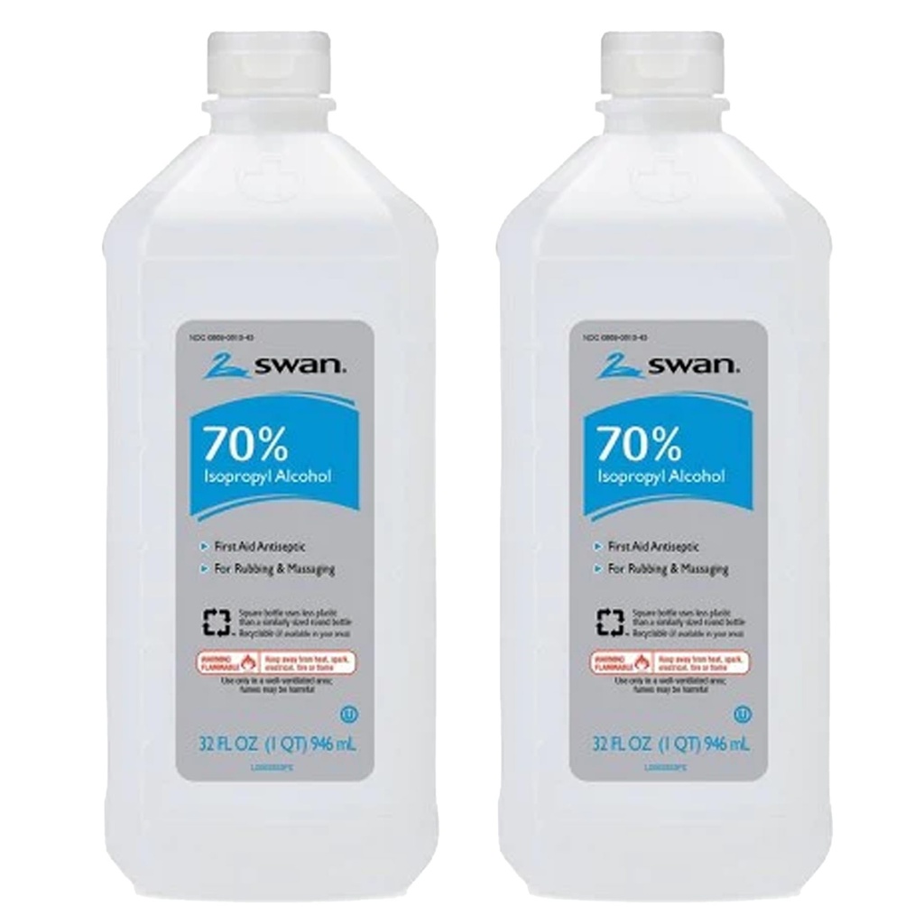 Swan% 70 Rubbing Alkol, 32 Fl oz (Pack of 2)