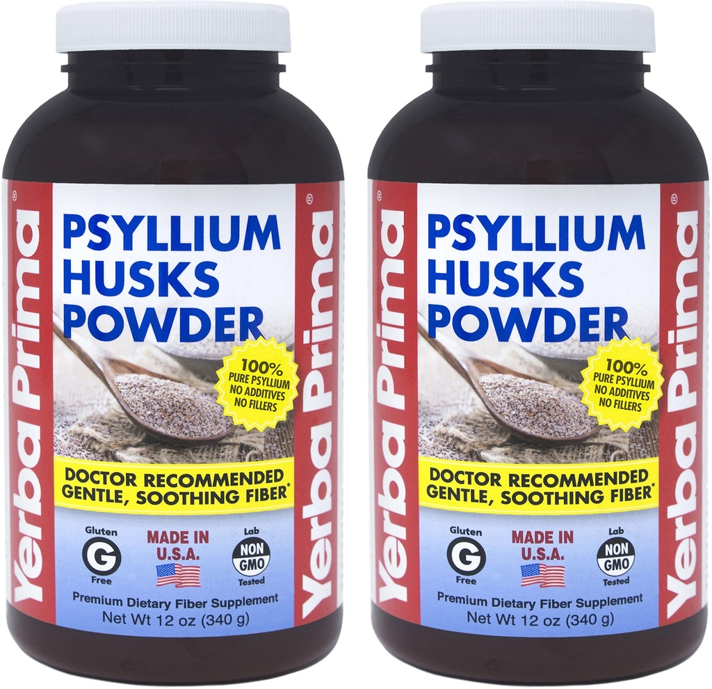 Yerba Prima Psyllium Husk Toz 12 oz (Pack of 2) - Doğal Fiber Supplement