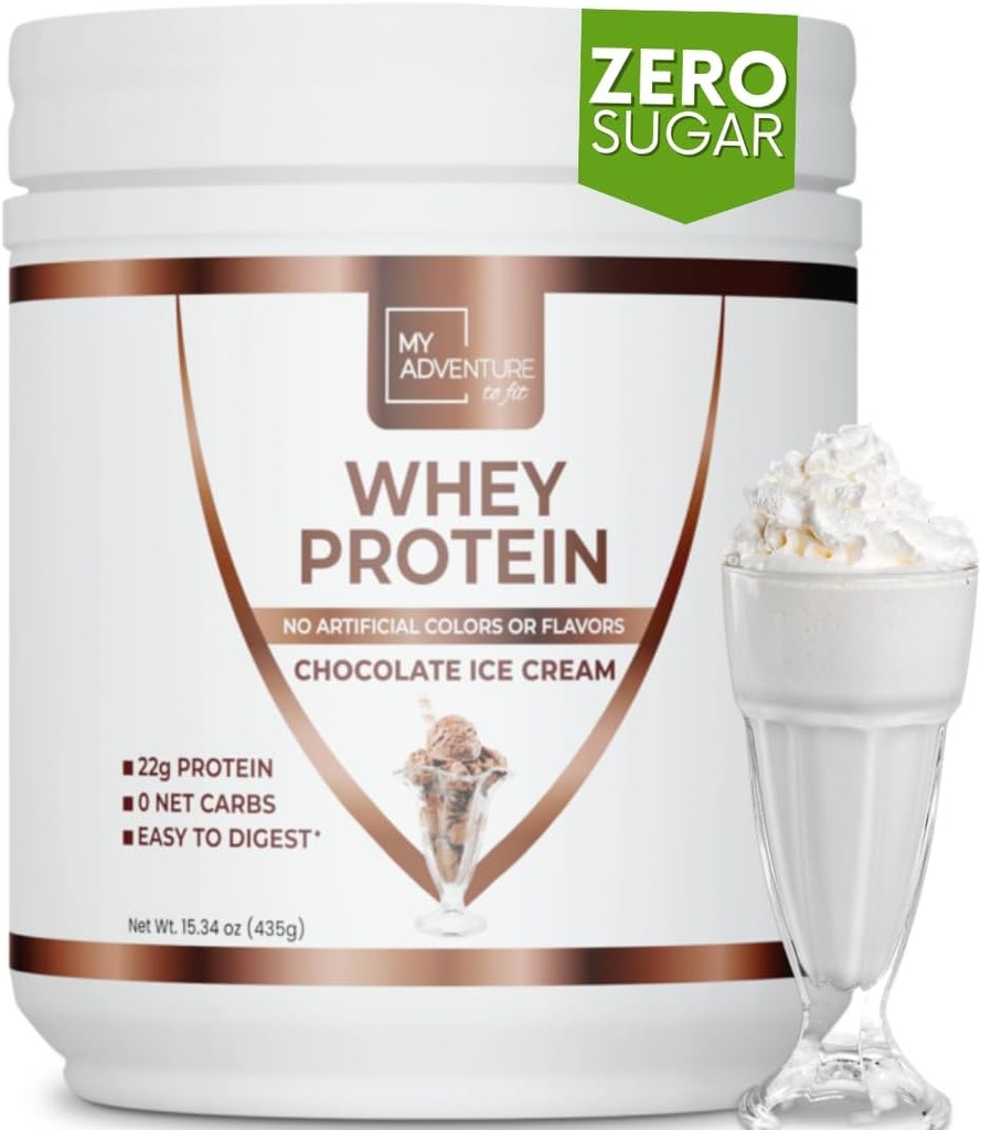 My Adventure to Fit Whey Isolate Protein Powder - Σκόνη χαμηλής πρωτεΐνης υδατανθράκων για γυναίκες - Γλυκασμένα με Stevia Whey Isolate Protein for Muscle Growth - Protein Powder (Πρωτεΐνη chocolate, 15 μερίδες)