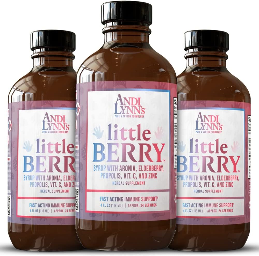 Vei Lynn's LittleBerry, Elder Syrup for Kids with Vitamin C & çinko, Fast-Acting Immune Support Herbal Supplement, 4 oz (3-Pack)