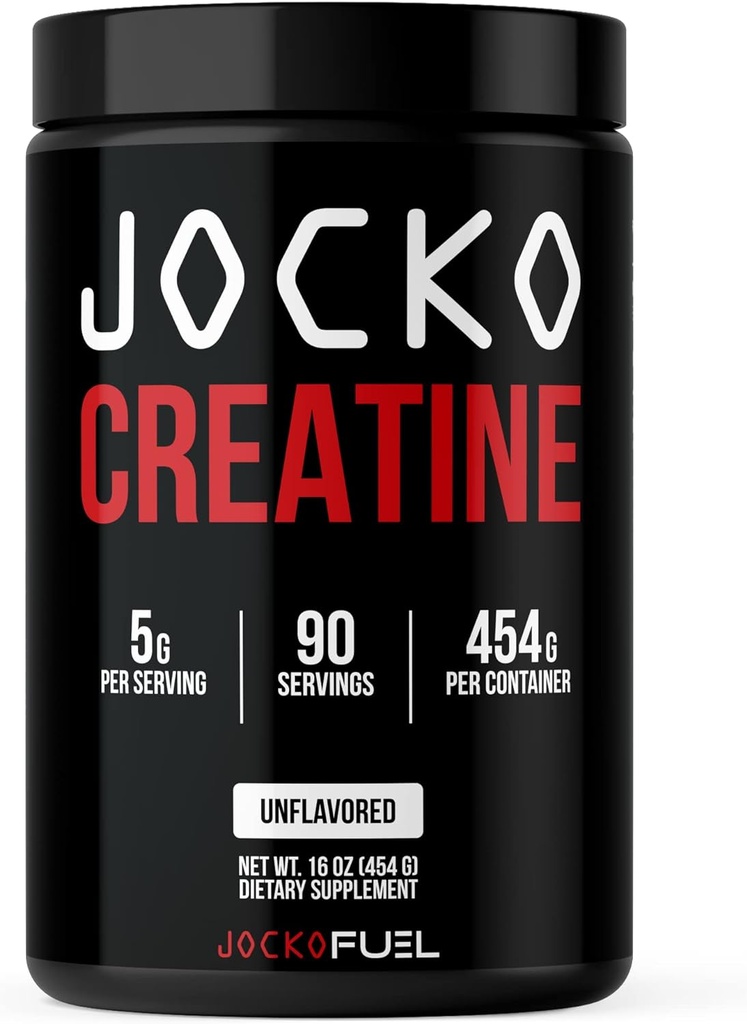Jocko Kompine Monohidrat Tozu - Erkekler ve Kadınlar için Kreat Performansı ve Kas Sağlığı için Tamam, 90 Oz (Unflavored) (16 OZ JAR)