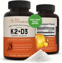 D3 Supplement | Bone & Heart Health Support - Patentli Vitamin K & D3 5000 IU - 60 Softgels