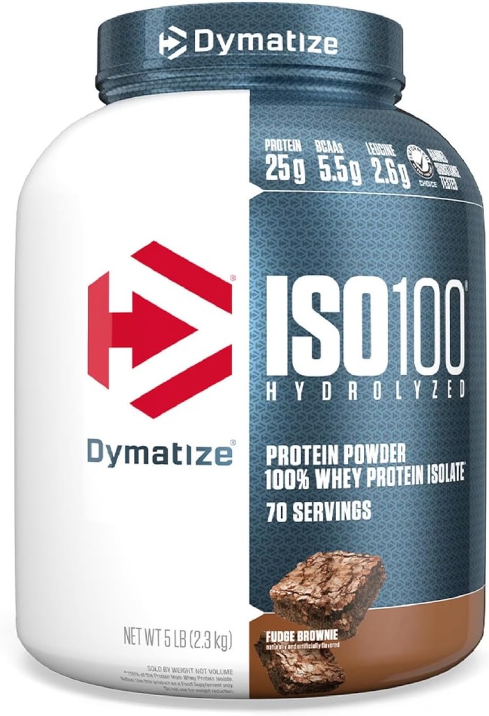 ISO 100 Hydrolyzed Whey protein Toz Isolate, Fudge Brownie, 5 Pound