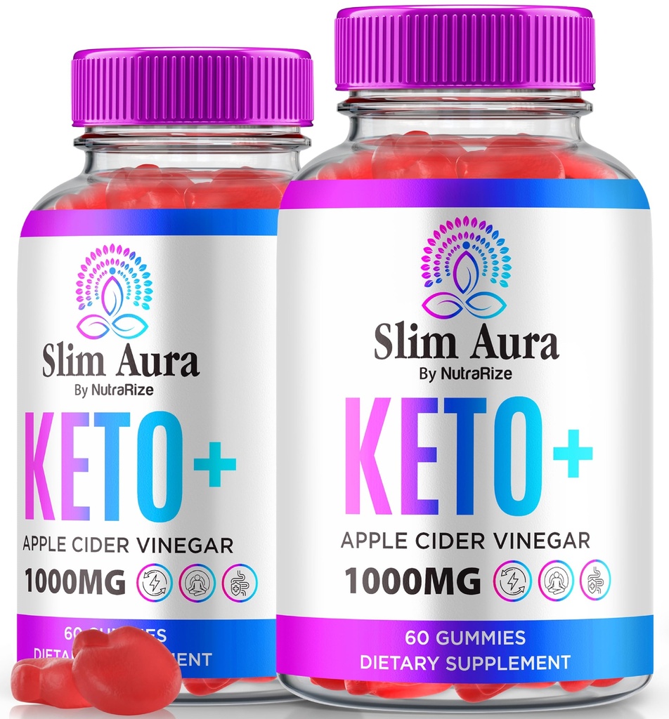 (2 Pack) Slim Aura Keto ACV Gummies, Resmi Slim Aura Zhong Gummies for Kilo Kaybı, Natural Keto Plus Apple Cider Vinegar Gummy, Premium DW+ACV Formula, SlimAura ACV Keto Gomitas (120 Gummies)