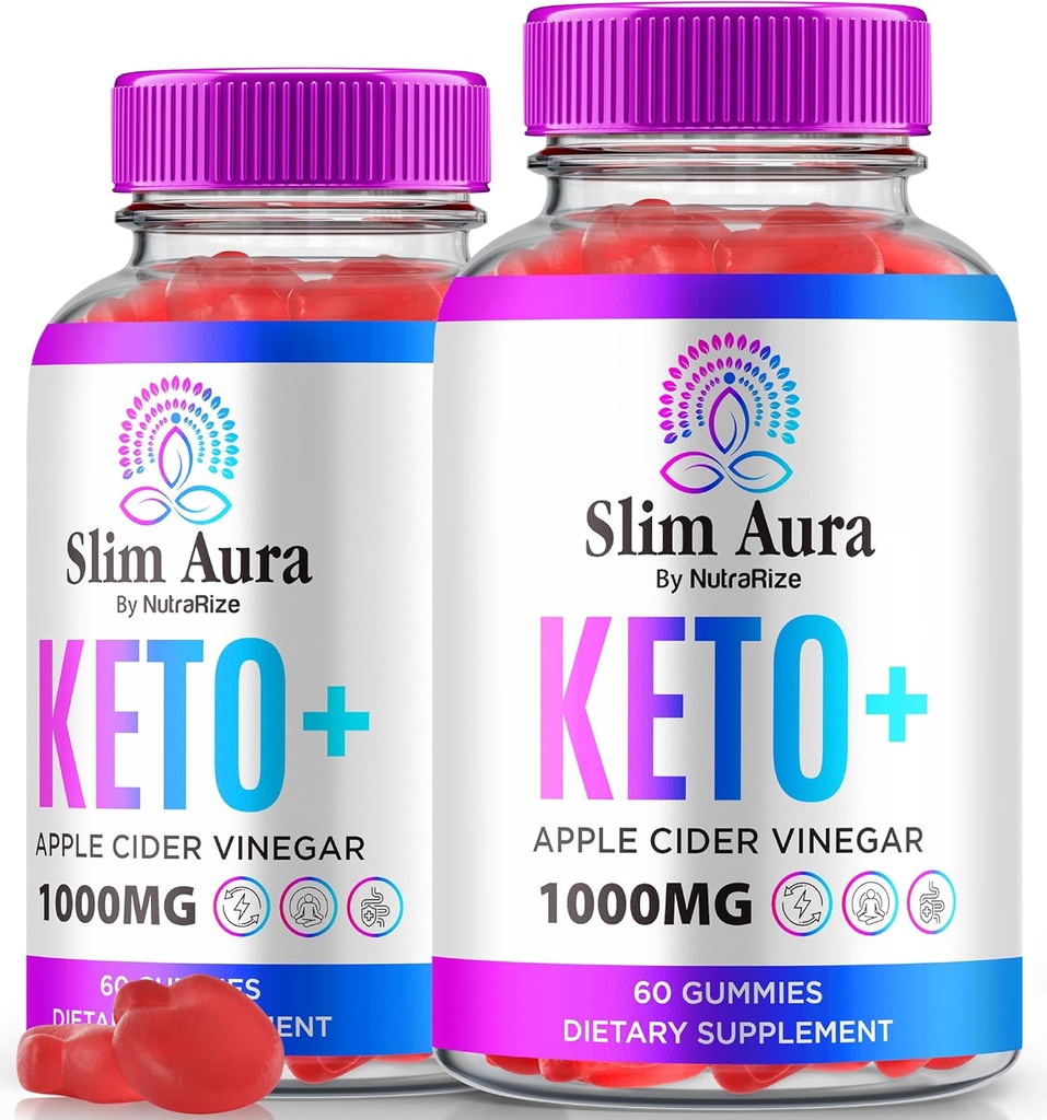 (2 Pack) Slim Aura Keto ACV Gummies, Resmi Slim Aura Zhong Gummies for Kilo Kaybı, Natural Keto Plus Apple Cider Vinegar Gummy, Premium DW+ACV Formula, SlimAura ACV Keto Gomitas (120 Gummies)