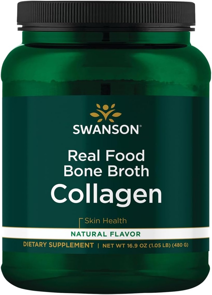 Swanson Real Food Broth Collagen - Φυσικό άρωμα 16,9 oz Pwdr