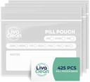 LivaClean 425 Pack Yükseltilmiş Kalınlık Pill Pouches For Travel - Pill Bag, Medical Bag for Traveling