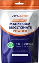 Vitamatic Magnezyum (Bisglycinate & Physics) - Destekler Kas, Ortak ve Kalp Sağlığı 250 Grams - 125 Hizmet