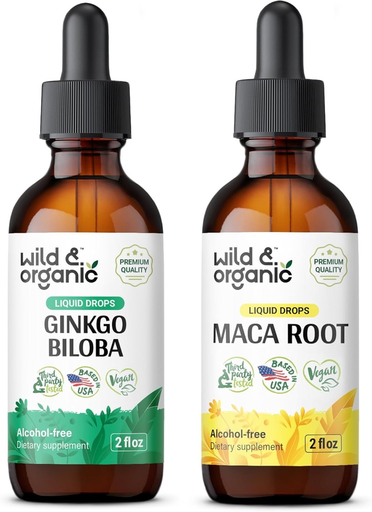 Άγρια & οργανικά Ginkgo Biloba Βάμμα 2 fl oz & Maca Ρίζα Βάμμα 2 fl oz