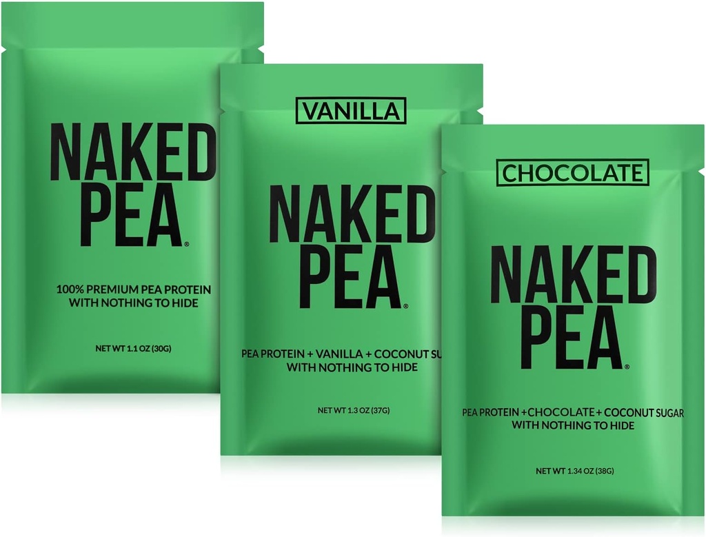 Çıplak Vegan Örnek Paketi Pea, Chocolate Pea ve Vanilla Pea