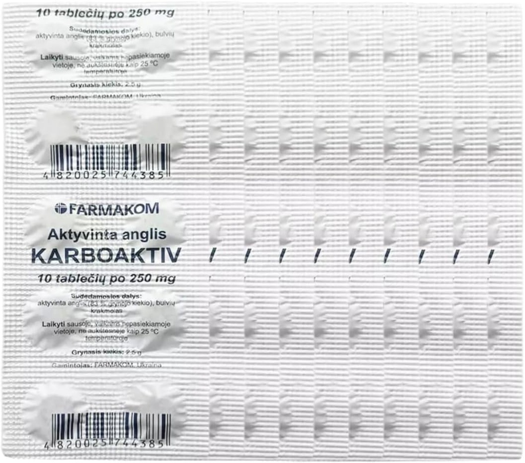 Aktif Karbon Charcoal Tabletleri Digestion Food Supplement 5 Sheets X 10 Tabletler
