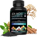 60 Seaweed Capsules Supplement, Organic Seaweed, Seaweed Capsules, Εμπλουτισμένα με Ορυκτά και Burdock Root, Pure Natural Seaweed, Ενισχύει το ανοσοποιητικό σύστημα, το έντερο και την ενέργεια
