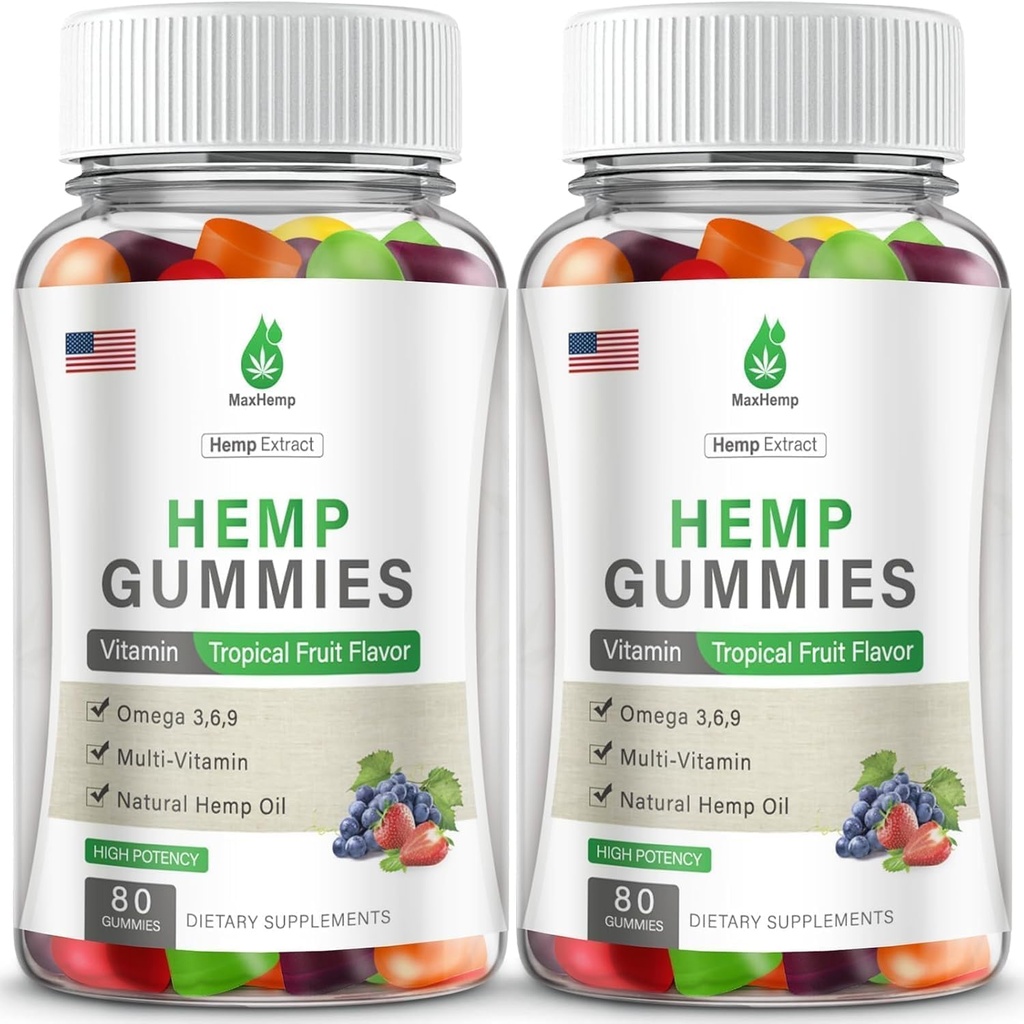 2 Packs Hemp Gummies Edibles for Sleep Pain Calm Hemp Oil Infüzyon Gummy