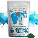 Chlorella Spirulina Toz Organik | Süper Yeşiller Toz ve Smoothie Mix | Chlorophyll for Immune Support and Energy | Raw Vegan protein | Spirulina Chlorella Toz | 50 Hizmet