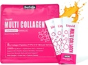 Kadınlar için sıvı Collagen, 10000mcg Biotin, 8000 mg Multi Type Collagen,, Hyaluronic Asit, C, Skin, Nail, Hair Supplement, Orange Flavor, 10 Fl oz. (1 Pack, Orange)