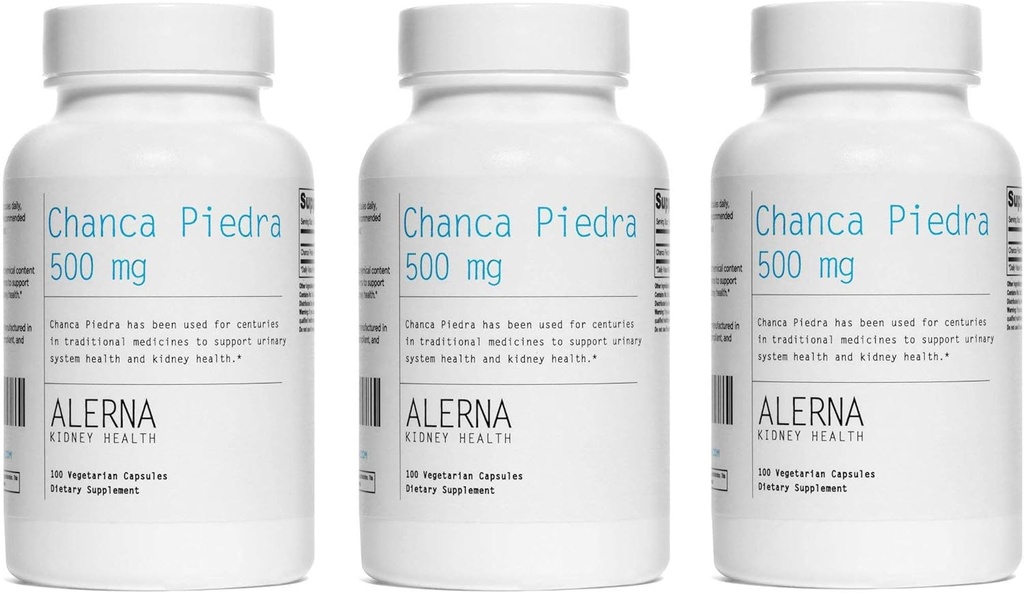 Chanca Piedra 500 mg - Kidney Stone Crusher, Dissolver, Gallbladder Support Supplement - 100 Vegetarian Capsules (Pack of 3)