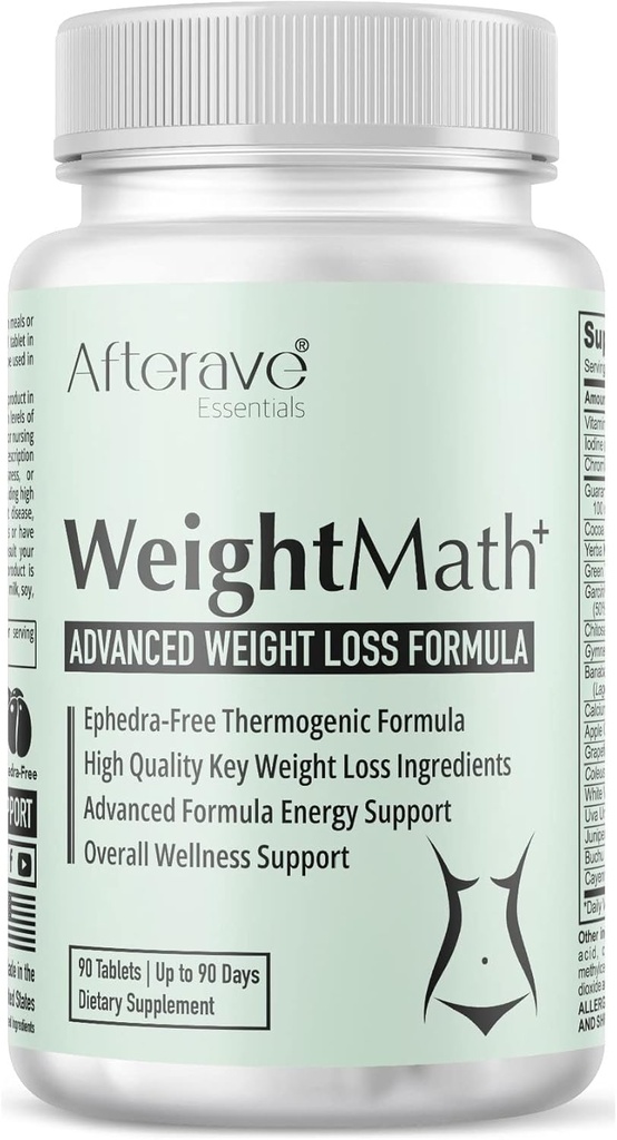 ΒάροςMath Advanced Μεταβολισμός Booster & Thermogenic Formula, Flatter Stomach, Aids Belly Bloat, Digestive & Probiotic System, Essential Nutrients to Help Rapid Colon Cleanse