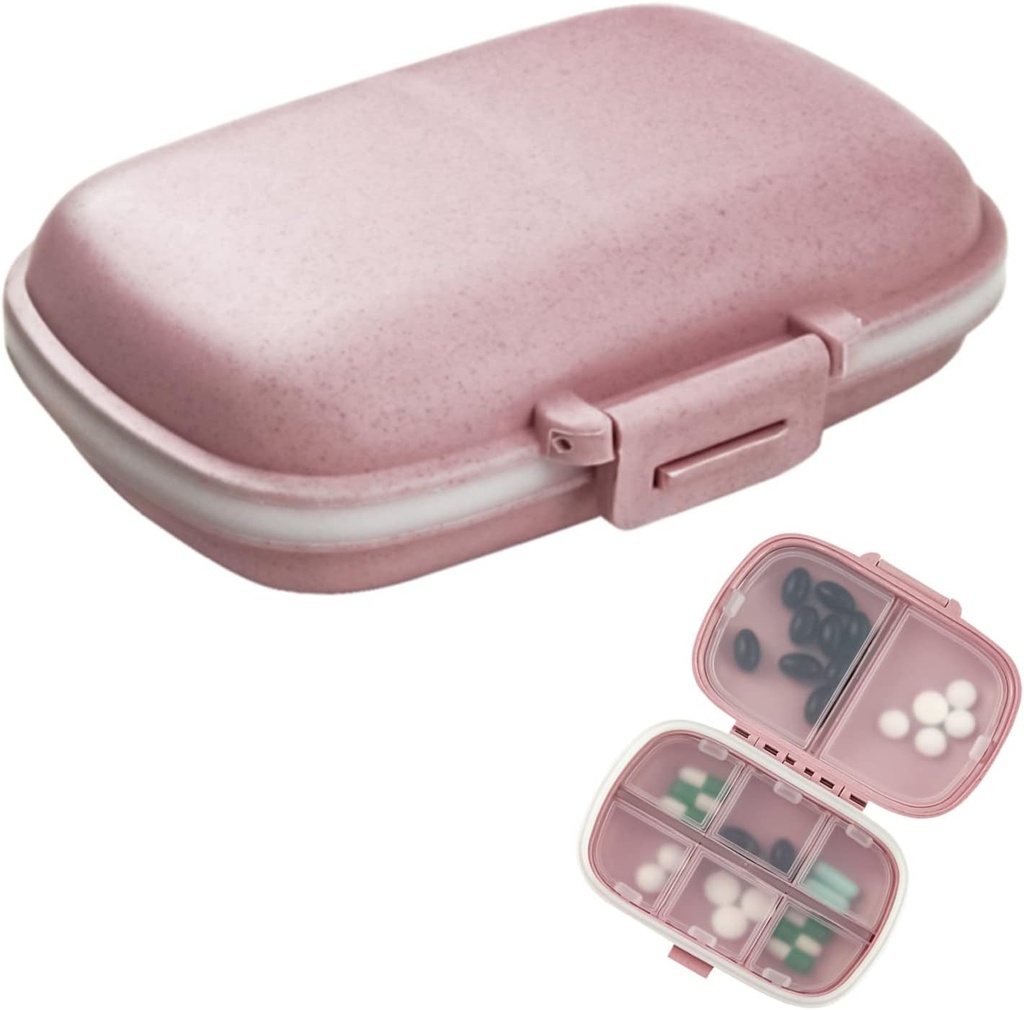 1Pack Travel Pill Organizer, 8 Karşılaştırma Portatif Pill Case, Pocket Purse Portatif Tıp Vitamini için Küçük Pill Box