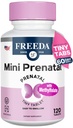 FREEDA Mini Prenatal Vitamin - Kosher Prenatals - Swallow Tabletlerine Kolay - Demir ile Prenatal Vitaminler, Prenatal Folic Asit /Folate, D - Pre Natal Multivitamin for Hamile Kadınlar için (120)
