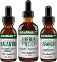 NutraMedix Detox Support Bundle - Sealantro (Chlorella, Cilantro Leaf & Pacific Cold-Water Red Seaweed), Sparga (Astragalus) & Burbur Pinella Extracts for Cleansing & Detox Support - 3-Piece Set