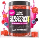 KP Kretine Monohidrat Gummies Çiftler Erkek ve Kadınlar için Karma Berry, Kre & Glitine Karma Berry Gummies, 5g per Service + Vegan, Sugar Free, Karma Berry + Strength, Energy, Muscle & Booty