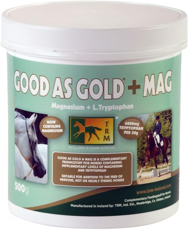 TRM Good as Gold + MAG Calming Horse Supplement for Relaxation and Focus | Tryptophan + Magnezyum - 1.1 lb (500g) - 1.1 lb