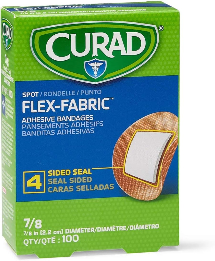 Curad Flex Ύφασμα επιδέσμους επιδέσμους, Διάμετρος ζώνης είναι 7/8"1 (Κουτί των 100)