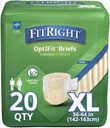 FitRight Adult Diapers, Ultra Heavy Absorbency, XL (Waist Boyut 56in-64in), 80 Kont, OptiFit Incontinence Briefs for Men and Women, Single, Moisture-Wicking, Leak Protection,
