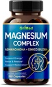 Magnezyum Kompleksi 8,600 mg - Ashwagandha + Ginkgo Biloba ile x8 Güç - Rahat ve geri yükleme, Restful Sleep - ABD Made & Tested (150 $ 1))